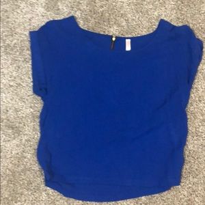 Xhilaration cobalt blue dressy cropped top